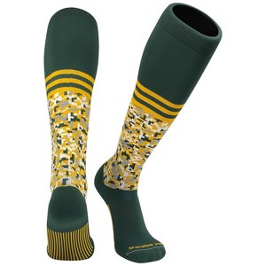 Mk Socks Digital Camo Stripe Green Gold Knee-High Long Sports Socks - 1 of 2