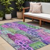 Purple Lilac And Green Village Houses Washable Indoor Outdoor Area Rug - 2 of 4