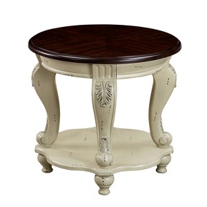 SEVOBAL Nesting End Tables Set of 3 Rustic Round Side Tables for Living Room as Plant Stands or Nightstands in Wood Finish, Beige, 25.39"*25.39"*9.84" - 1 of 4