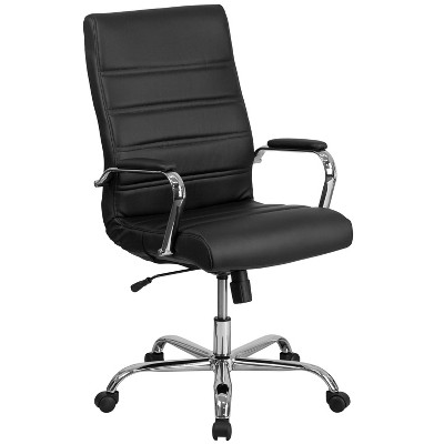 Emma And Oliver High Back Black Leathersoft Executive Swivel Office ...