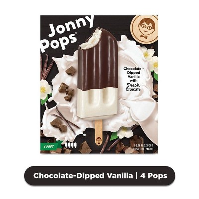 JonnyPops Chocolate-Dipped Vanilla with Fresh Cream Frozen Pops  - 4ct