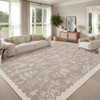 Solid Washable Rug Ultra Soft Colorful Floral Rug for Living Room Low Pile Foldable Thin Non Slip Carpet - 4 of 4