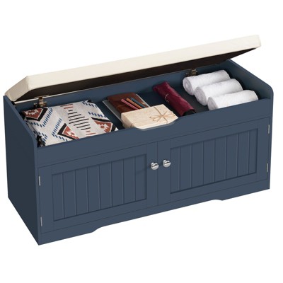 USIKEY Shoe Storage Bench, 2 Tier Shoe Bench with Padded Seat & 2 Barn Doors, Entryway Bench Shoe Cabinet for Living Room, Bedroom