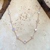 Adornia 14k Rose Gold Plated Mixed Mother of Pearl and CZ Clover Station Necklace - 3 of 4