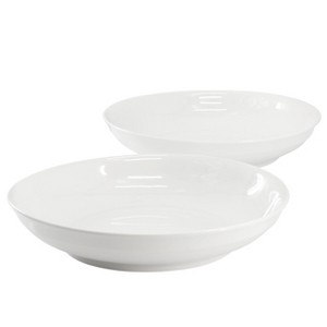 Gibson Home 2 Piece 11 Inch Round Fine Ceramic Serving Bowl Set in White - 1 of 4