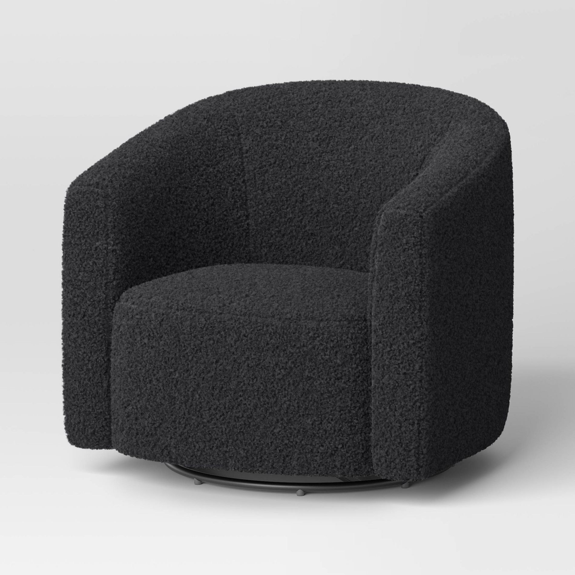 Large Aveline Swivel Chair Black Faux Shearling - Threshold™