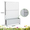 73x47 Metal Planter Box with Trellis,Raised Garden Bed with Wheels,Garden Box with Privacy Screen Drainage Holes for Climbing Plants Flower Vegetable - 3 of 4
