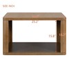 NicBex 30.8" Farmhouse Square Coffee Table with Storage, 2-Tier Center Table with Half-Open Shelving, Natural Wood Finish Living Room Table - 2 of 4