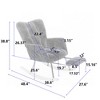 AENKYO 300LB Capacity Soft Teddy Fabric Rocking Chair w/Pocket - Ergonomic Nursery Glider, Solid Wood Base with Footrest for Living Room & Bedroom - 3 of 4