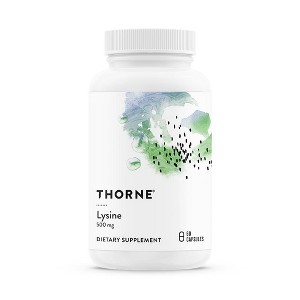 Thorne Lysine - Essential Amino Acid for Skin Health, Energy Production, and Immune Function - 500 mg - 60 Capsules - 1 of 4