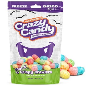 Crazy Candy Freeze Dried Halloween Candy - Sour Crispy Crawlers - 1.5oz - 1 of 4