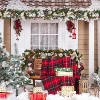 6ft Pre-Lit Christmas Garland with 20 Warm White LEDs, Flower & Bow Decor for Indoor/Outdoor Front Door and Mantle - 2 of 4