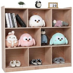 8-Sectiontoy Storage Cabinet with 4 Casters&2 Storage Boxes, Easy-to-Clean Surface,Book Shelf for Kids Rooms, School,Kindergarten, Playroom Storage - 1 of 4