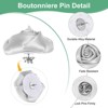 Unique Bargains Handmade Men Suits Formal Boutonnieres Wedding Corsage Lapel Pin Flower Brooch Butterfly Buckle 16 Pcs Silver - 2 of 4