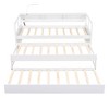 PAGED Twin XL Daybed Modern Wooden Bed Frame with 2 Trundles, Storage Shelves and Light for Bedroom, Living - 4 of 4