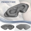 ChicFurnit Eye Mask 3D Deep Contoured Zero Pressure Sleep Eye Mask for Living Room Comfort and Travel Rest, Gray, 3.9"*9.6"*0.67" - 3 of 4