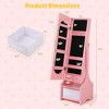 Costway Kids Vanity Set Princess Makeup Dressing Table & Chair Set with Jewelry Armoire White/Pink - 3 of 4