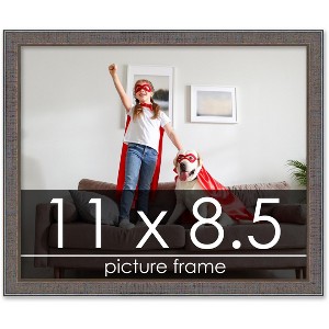 PosterPalooza | Photo Size Textured Grey Picture Frame - UV Acrylic, Foam Board Backing, Hanging Hardware - 1 of 4