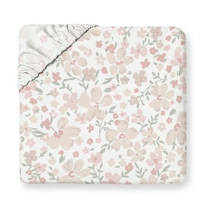Makemake Organics GOTS Certified Organic Cotton Kids Fitted Sheet - Blossom