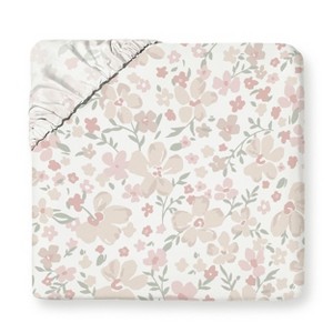 Makemake Organics GOTS Certified Organic Cotton Kids Fitted Sheet - Blossom - 1 of 4