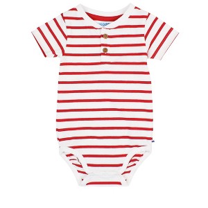 RuggedButts Baby Boys Short Sleeve Knit Henley Bodysuit - 1 of 4
