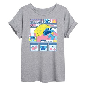 Women's - Lilo and Stitch - Stitch Food Kawaii Oversized Graphic T-Shirt - 1 of 4