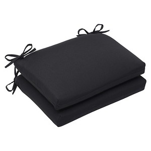 2pc Squared Edge Seat Cushion Set - Black - Sunbrella