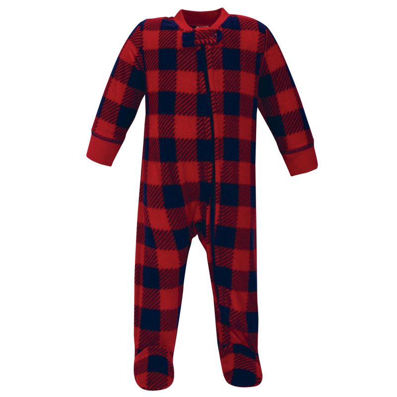 Hudson Baby Infant Boy Fleece Zipper Sleep and Play 2pk, Sweater Plaid, 3 of 5