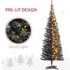 Whisen 5FT Prelit Slim Artificial Christmas Tree with 160 LED Lights and 294 Tips - Black - 4 of 4