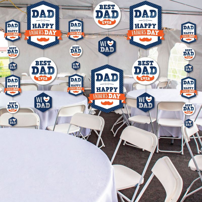 Big Dot of Happiness Happy Father's Day - We Love Dad Party DIY Dangler Backdrop - Hanging Vertical Decorations - 30 Pieces, 3 of 9
