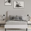 Merrick Lane Platform Bed with Headboard - Upholstered Frame - 14 Wooden Slats - No Box Spring Required - 2 of 4