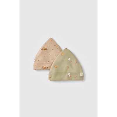 Baby 2pk Little Snoopy Halloween Cap Set - Tan/Green