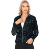 Anna-Kaci Women's Sequin Bomber Jacket with Front Zipper Closure and Ribbed Trim - 2 of 4