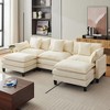 112" L-Shaped Sofa, Modular Sectional Sofa, Comfy Deep Seat Convertible Couch with Ottoman, Modern Minimalist Chenille Couch for Living Room - 4 of 4