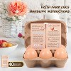 40 Pack Half Dozen Egg Cartons Bulk 6 Count, Empty Natural Paper Pulp Cartons Reusable Sturdy Cardboard - 4 of 4