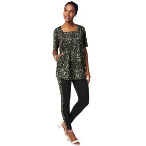 Jessica London Stretch Cotton Square Neck Tunic - 1 of 4