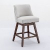 Counter Height Swivel Barstools, 26'' H Seat Height Upholstered Bar Stools Set of 2, Fabric in beige - 3 of 4