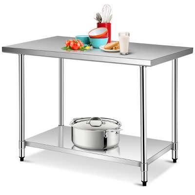 Costway 30''x 48''Stainless Steel Food Prep & Work Table Commercial Kitchen Worktable