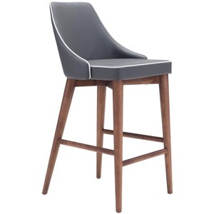 Zuo Moor Counter Stool Dark Gray - 1 of 4