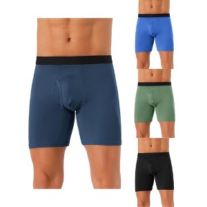 INSPIRE CHIC Men's 4 Pack Solid Color Soft Stretch Open-fly Basic Boxer Briefs - 1 of 4
