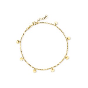 Pure Collection by Ross-Simons Italian 18kt Gold Vermeil Disc Station Anklet Size 9 - 1 of 4