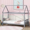 RISOKEYS Twin Size Bed Frame with Headboard and Footboard, Low Rubberwood House Bed for Boys and Girls,No Box Spring Needed - 2 of 4
