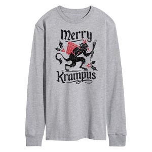 Men's - Instant Message - Merry Krampus Holiday Christmas Long Sleeve Graphic T-Shirt - 1 of 4