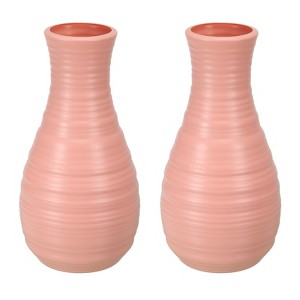Unique Bargains Ceramic Look Wedding Table Centerpieces Decor Plastic Flower Vase 2 Pcs - 1 of 4