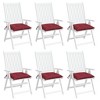 vidaXL Wine Red Chair Cushions, Set of 6 – 15.7"x15.7"x2.8" Oxford Fabric, Water-resistant, Non-Slip Features, Indoor and Outdoor Use Seat Cushions - 4 of 4