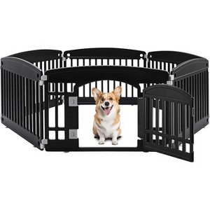 Gsluuk Dog Playpen, 24" Exercise 6-Panel Pet Playpen with Door, Safe and Secure, Folding and Portable Puppy Playpen for Puppies and Small Dogs, Black - 1 of 1