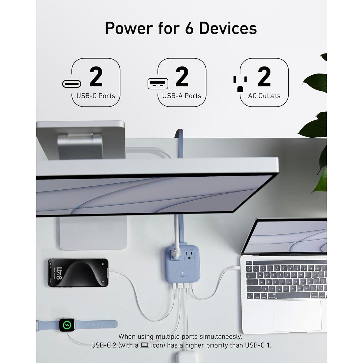Anker Travel Power Strip, Anker Nano 67W Max 6-in-1 USB C Charger - thumbnail 10