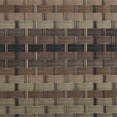 Taupe and Brown Outdoor Wicker Armchair with Cushions