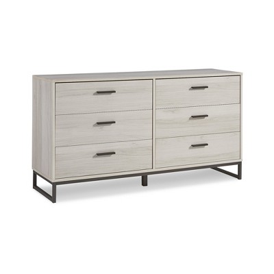 Signature Design By Ashley Contemporary Socalle 6 Drawer Dresser, Light ...