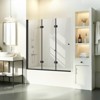 VEVOR Bathtub Shower Door,51 in. W x 56 in. H, Frameless Foldable Hinged Shower Door,Tri-Fold ,with 1/4 in Door, 180°Rotating and Folding Design,Black - 2 of 4